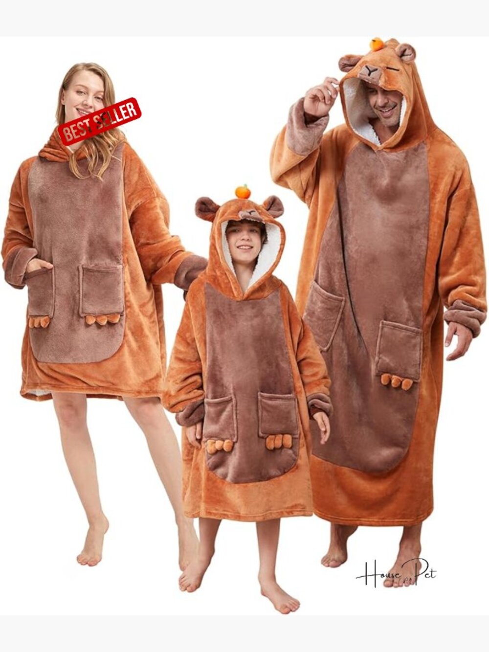 Wearable Blanket Hoodie, Oversized Flannel and Sherpa Hooded Blanket, Cozy for